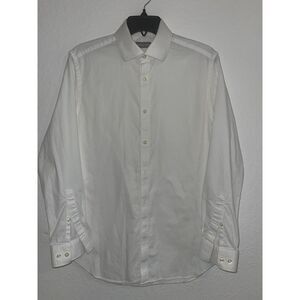 Michael Kors Men's Slim Fit White Dress Shirt - Long Sleeve Button Up
